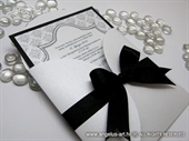 Wedding invitation - White Damask Beauty