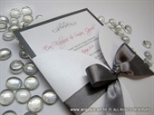 Wedding invitation - Silver Bow Beauty