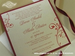 bordo šampanj pozivnica za vjenčanje u omotnici