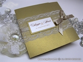 Wedding invitation - Golden Classic Lace Invitation