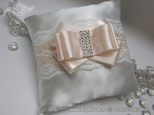 jastucic za prstenje elegantni bijelo peach