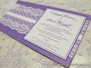 budget purple lace wedding invitation