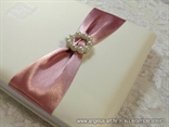 wedding guestbook with beads brooch