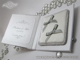 knjigica s jastucicem za vjencano prstenje sa srebrnim masnicama