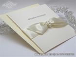 krem pozivnica za vjenčanje s mašnom i krem kuvertom