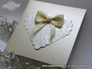 Pozivnica za vjenčanje - Cream Heart Shaped