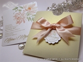 Wedding invitation - Coral Bow Charm