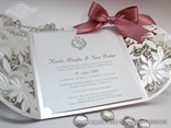 laser cut white wedding invitation