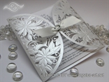 laser cut flower wedding invitation
