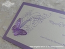 Pozivnica za vjenčanje Leptirov let - ljubičasta
