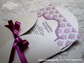 Pozivnica za vjenčanje Purple Damask Mini Beauty