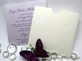 Wedding invitation - White Butterfly Charm