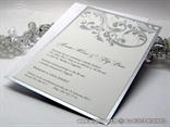 moderna pozivnica za vjenčanje srebrno bijela s kuvertom