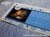 Plava obavijest o rođenju djeteta s fotografijom - Obavijest 7