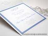 plavo bijela pozivnica za vjenčanje s tiskom