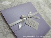 Pozivnica za vjenčanje Purple & White Classic