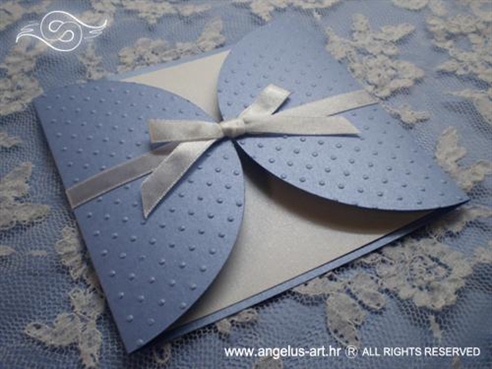 blue birthday invitation with embossing pattern