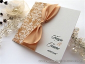 Wedding invitation - Peach Stylish Bow