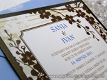 pozivnica za vjenčanje s tiskom plavo smeđa