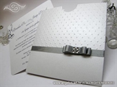 Bijela pozivnica za vjenčanje Crystal Dots Charm