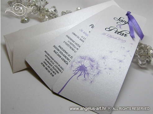 pozivnica za vjencanje u obliku bookmarkera sa slikom maslacka