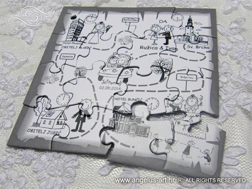Pozivnice Puzzle 15x15cm