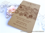 retro wedding invitation with lace motif