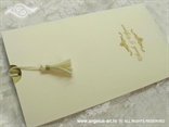 primjer gotove i dekorirane krem pozivnice za vjenčanje