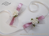 Kitica za rever za goste vjenčanja - Ruža u bijeloj mreži