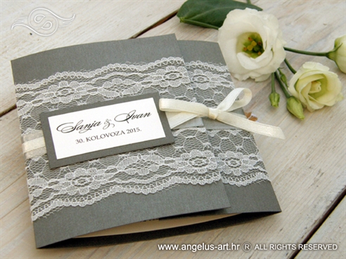 silwer wedding lace invitation