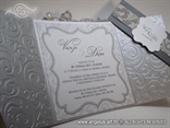 srebrna pozivnica za vjenčanje s 3D blindruckom i tiskom