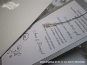 Pozivnica za vjenčanje Silver Pearl Charm