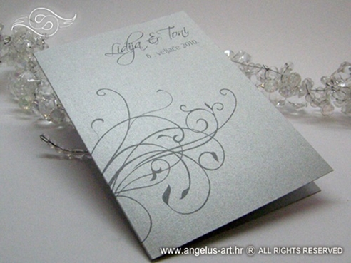 srebrna zahvalnica za vjenčanje s modernim dizajnom