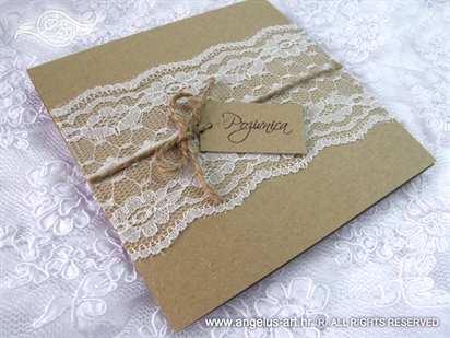 vintage lace wedding invitation
