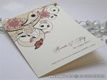 zahvalnica za vjenčanje krem mat karton s grafikom leptira i cvjetova