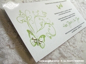 Pozivnica za vjenčanje Green Butterfly Line