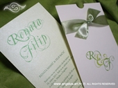 Pozivnica za vjenčanje Green Monogram Charm