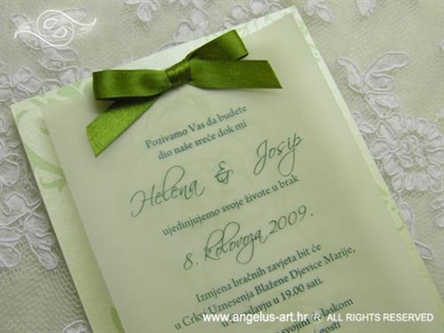 zelena pozivnica za vjenčanje