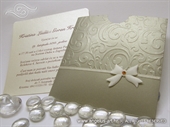 Wedding invitation - Gold Bow Charm