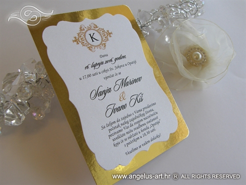 vintage gold wedding invitation